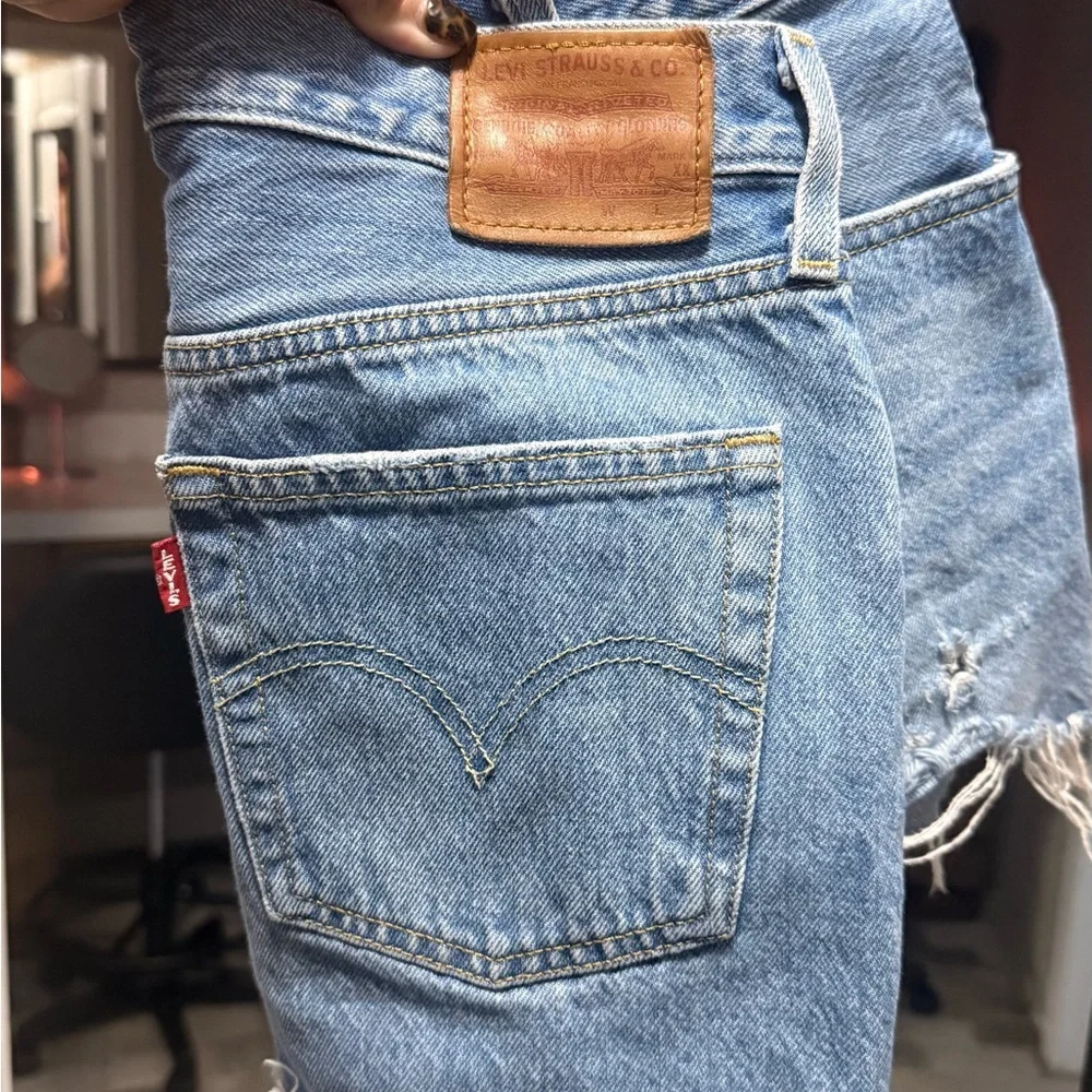 Levi's Light Blue Distressed Women's Denim Cutoff Shorts